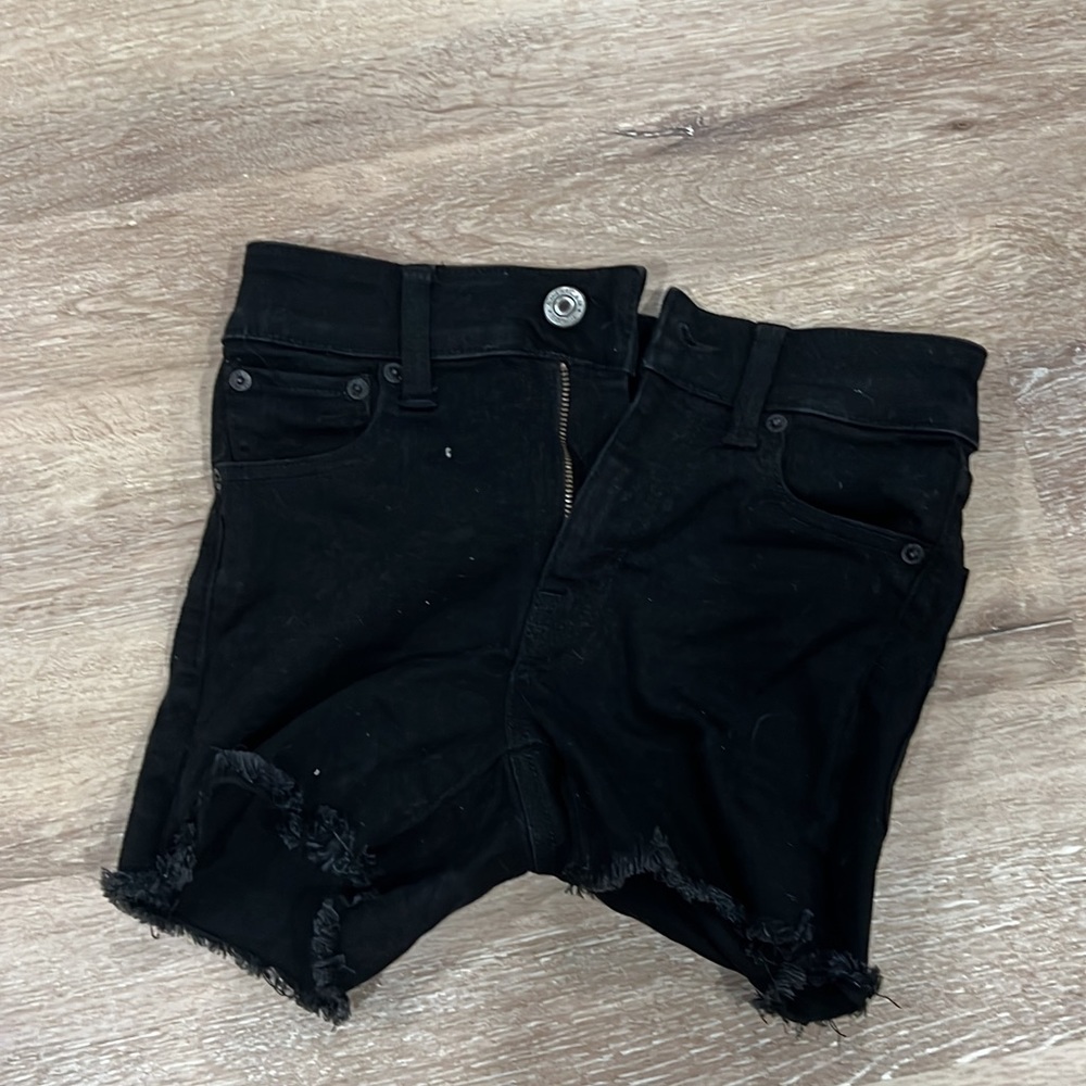 Black jean shorts